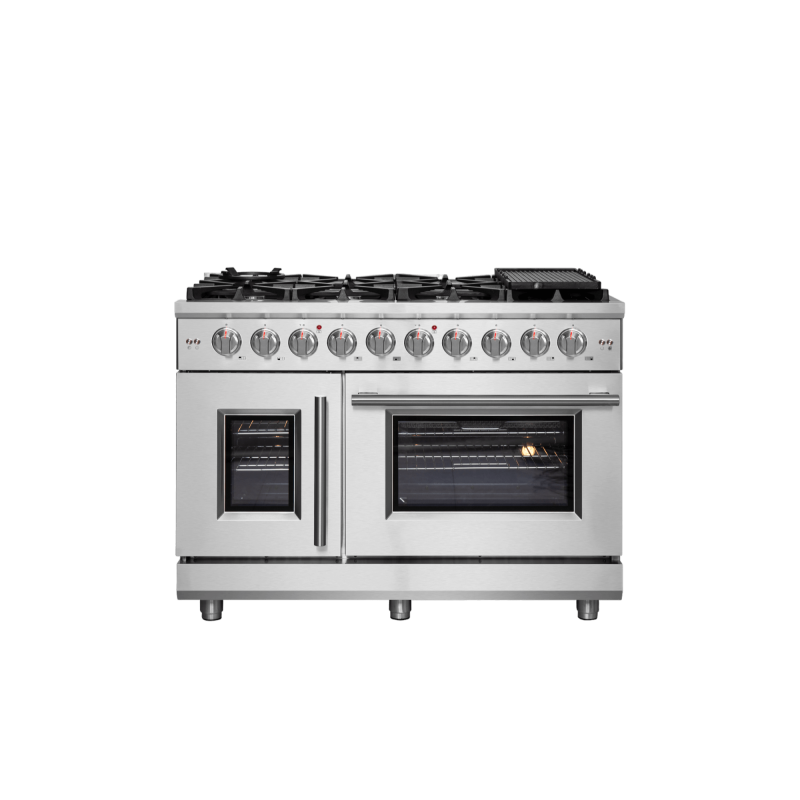 Forno Massimo 48″ Freestanding French Door Gas Convection Range Stainless FFSGS643948 Picture 1